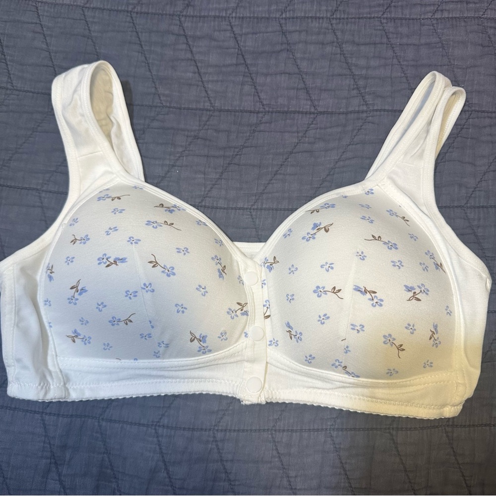 Floral White Bra